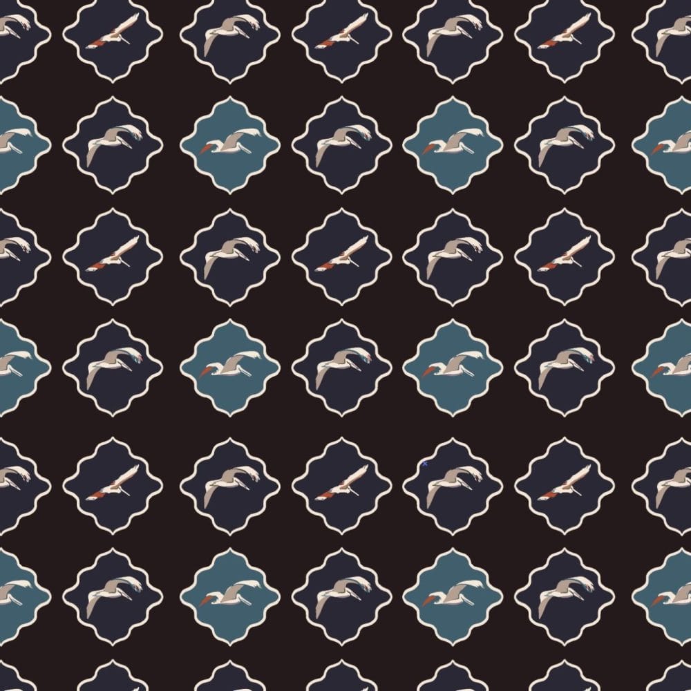 Brown Pelican wallpaper in Dark Navy